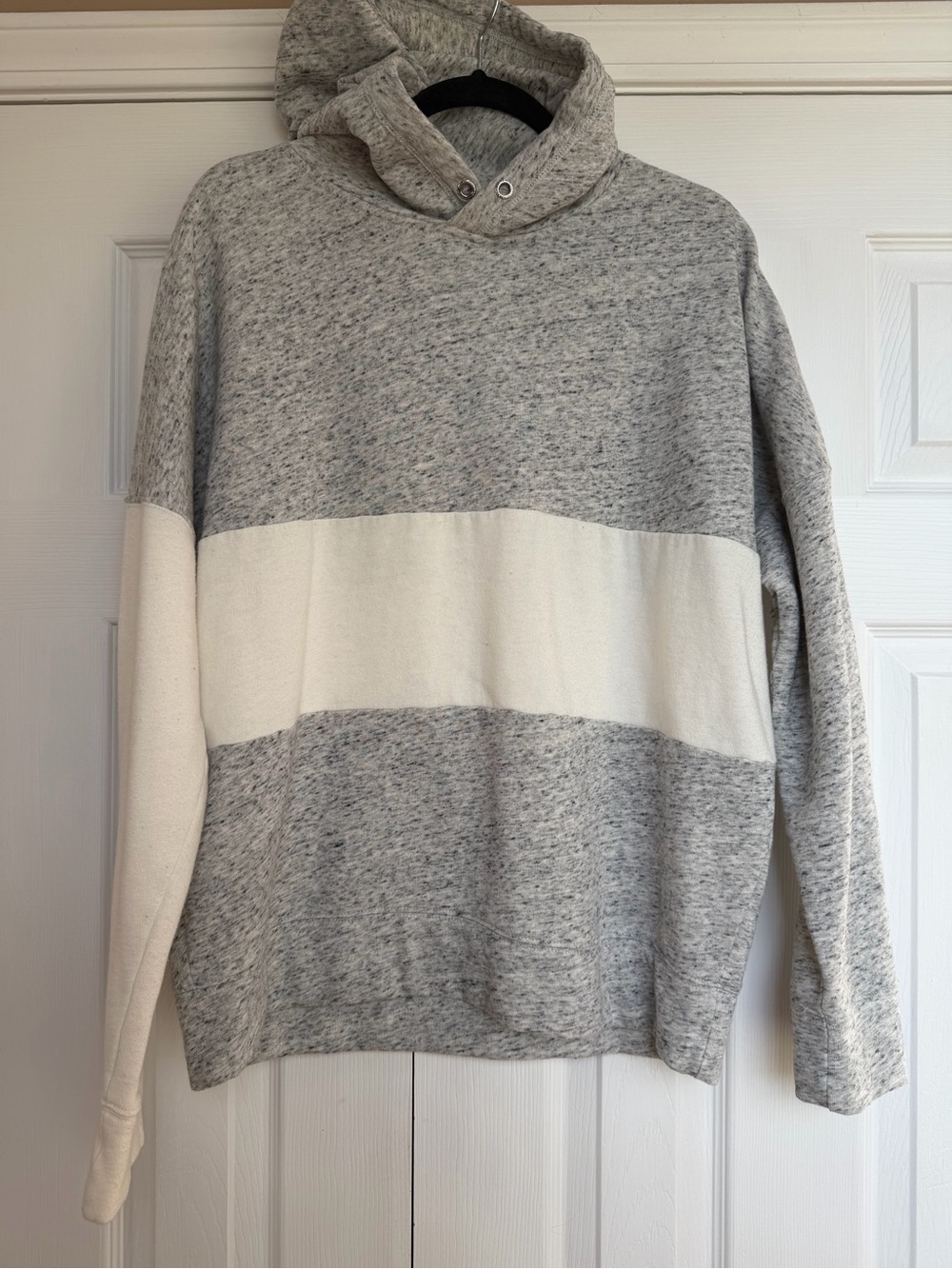Abercrombie & Fitch 2000s Grey and White Colorblock Hoodie